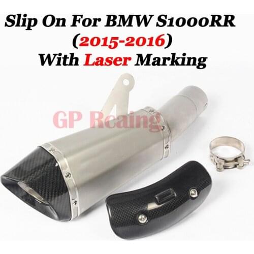 Slip On For BMW S1000RR 2015 2016 Motorcycle Full Exhaust System Heat Shield Cover Carbon Fiber Exhaust Muffler WIth DB Killer