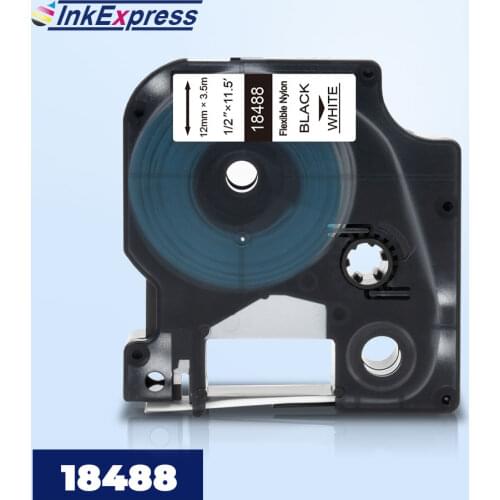 Compatible 18488 Nylon Label For DYMO Rhino Flexible Nylon Label 18488 Tape 18490 For DYMO Rhino 4200 5200 6000 6500 Label Maker