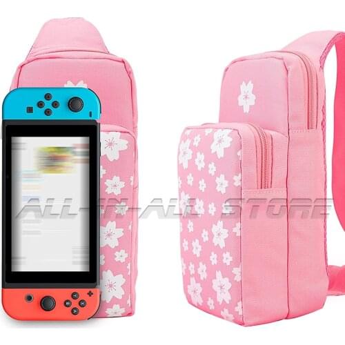 Nintendoswitch Pink Cherry Blossoms Storage Bag Travel Carrying Shoulder Backpack Portable Case for Nintendo Switch Accessories