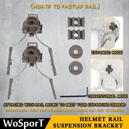 Tactical Helmet Accessories Type Headset Holder Fast Helmet Rail Adapter Set BK/DE/FG Helmet Rail Suspension Bracket