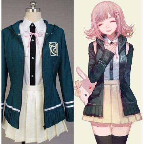 Game Super DanganRonpa 2 Dangan Ronpa Cosplay Chiaki Nanami Uniforms Jacket Shirt Tie Skirt For Women Cosplay Costume