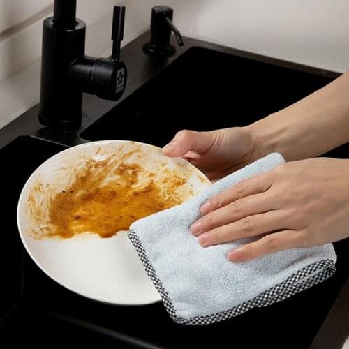 Household Thickened Rags Kitchen Cleaning Cloths Cleaning Supplies Absorbent Dishwashing Cloths Household Cleaning Tools