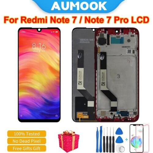 AUMOOK 6.3 LCD Display Screen for Xiaomi Redmi Note 7 with Digitizer Assembly Touch Original for Redmi Note 7 Pro Repair Parts