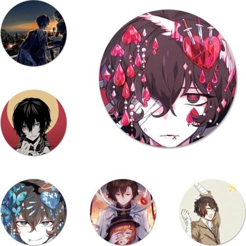 58mm bungou stray dogs Dazai Osamu Icons Pins Badge Decoration Brooches Metal Badges For Clothes Backpack Decoration