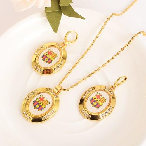 Gold multicolor Flag earrings Necklace Pendant with Chain Gold Color Heart Phoenix Star PNG Jewely sets gift for women girls