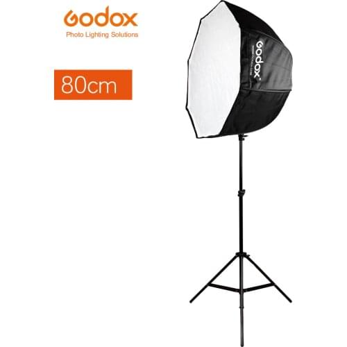 Godox Photo Studio 80cm 31.5in Portable Octagon Flash Speedlight Speedlite Umbrella Softbox Brolly Reflector+2m Light Stand