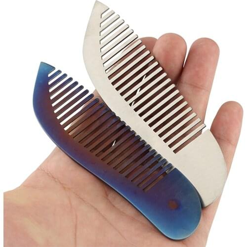1pcs Portable Titanium Alloy Comb Does Not Rust Anti-static Titanium Comb EDC Outdoor Accessories