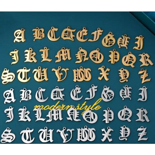 10pcs/lot Mixed Gold Silver Color A-Z Letters Charms Initial Alphabet Handmade Pendant For Diy Bracelet Earrings Jewelry Making