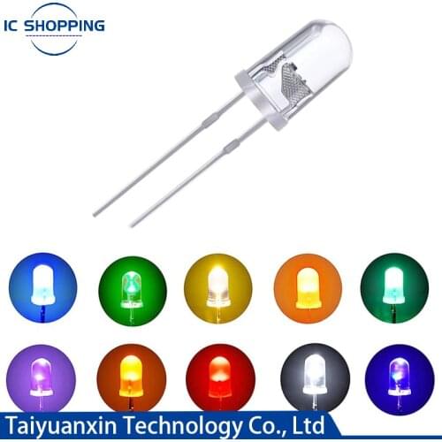 100PCS 5mm DIP White Green Red Blue Yellow Light-Emitting-Diode Automatic Flashing LED Flash Control Blinking 5 mm LED Diode