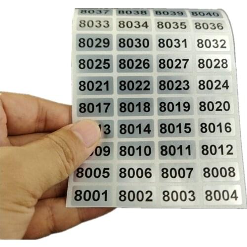 1000PCS Consecutive, Sequential Number Sequence Labels 0.78"*0.39", Numbering Stickers 001-10000