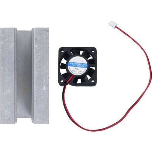 2 Pcs Radiator: 1 Pcs 40X40x10mm 4010 9 Blade Brushless DC 12V Cooling Fan & 1 Pcs Silver-Aluminum Radiator U 80X40x40mm