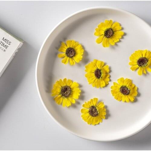 24pcs/pack Grandaisy Yellow Pressed Flower Dried Flower Scrapbooking DIY Resin Jewelry Crafts Nails Decor Candle Soap Making