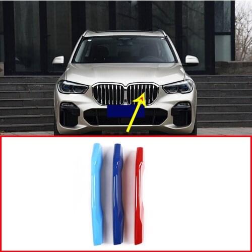 3pcs Exterior Car Front Grill Strip Trim For BMW X5 G05 2019 Year Model Without Night VisionAccessories