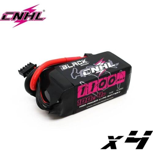 4UNITS CNHL Black Series 1100mAh 14.8V 4S 100C Lipo Battery for Vortex LRC Freestyle V1 RC Boat Heli Airplane UAV Drone FPV