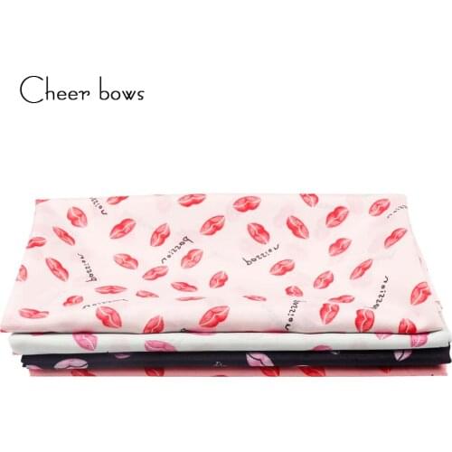 45*150cm Chiffon Polyester Fabric Valentines Day Lips Cloth Fabric DIY Dress Clothes Shawl Soft Home Textile Curtain Materials