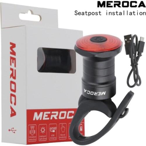 6 Models MEROCA Cycling Bike Light WR15 USB Tail Lights Intelligent Sensor Auto/Manual Mode Switch Warning COB LED Light
