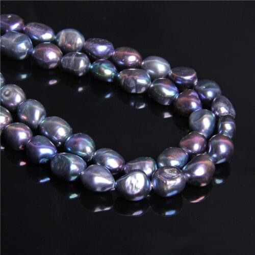 Black natural Freshwater Pearls beads natural coin irregular real Cultured pearl bead 9-10mm for jewelry making women gifts diy