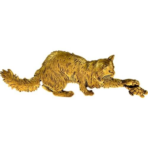 CINDY XIANG Cat Catch Tortoise Brooches For Women And Men Vintage Cute Pet Animal Office Casual Jewelry Brooch Pins Friends Gift