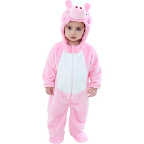 Baby Pig Onesie Animal Costume Toddler Boy Girl Long Sleeve Romper Funny Cute Warm Costume