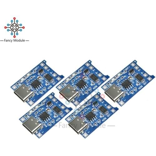 Diymore 5PCS/Lot TP4056 Type-C USB 5V 1A 18650 Lithium-ion Battery Charger Module Overcharge Discharge Protection Board