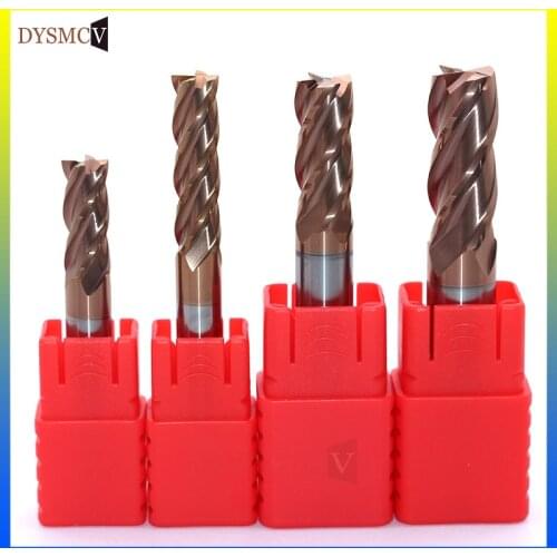HRC60 D6X75L D8X75L D10X75L D12X75L4Flute Solid Carbide Endmills Standard Length Side milling Slotting Profiling face mill