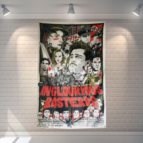 "Inglourious Basterds" classic movie Team Logo Cloth Poster Banners Four-Hole Flag Dormitory Bedroom Wall Decoration