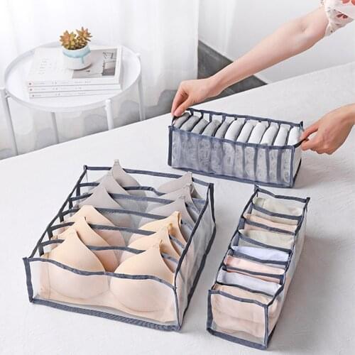 Socks Storage Box Dormitory Closet Organizer Home Separated Bra Underwear Panties Storage Containers Foldable Drawer Organizer
