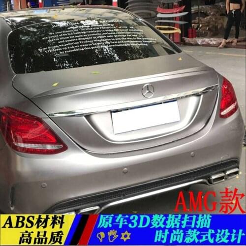 ForFor Mercedes W205 Spoiler 4-Door Sedan C63 C180 C200 C250 C260 ABS Plastic Tail Wing Unpainted Primer Color for benz w205