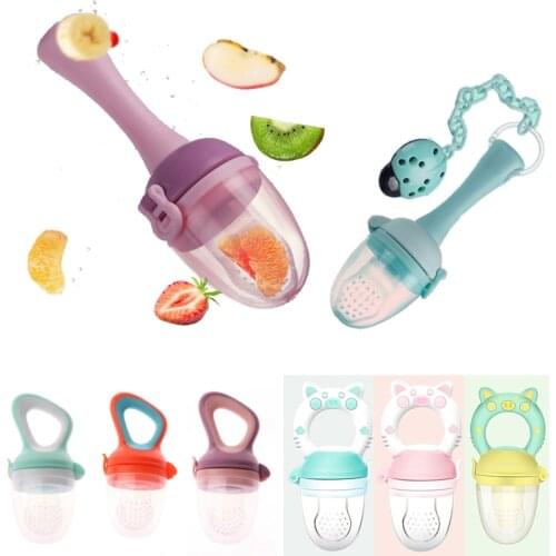 Long Handle Pacifier Fresh Food Nibble Kids Fruit Feeder Nipples Feeding Safe Baby Supplies Nippler Teat Chew Holder Bottles