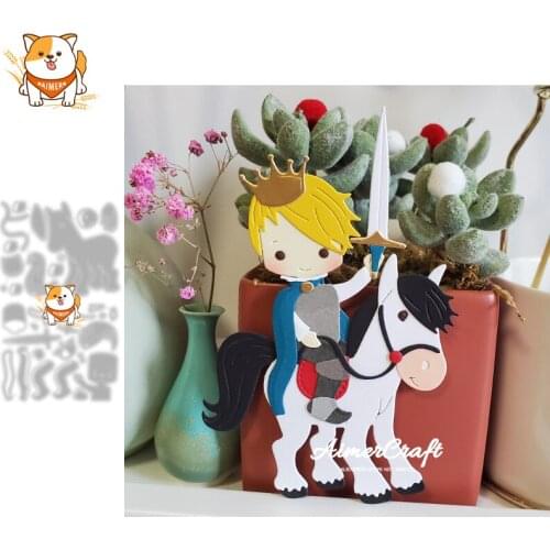 Prince riding a horse Metal Cutting Dies Mold Scrapbooking Stencil DIY Embossing Craft Die Cuts Card Making New Dies For 2021