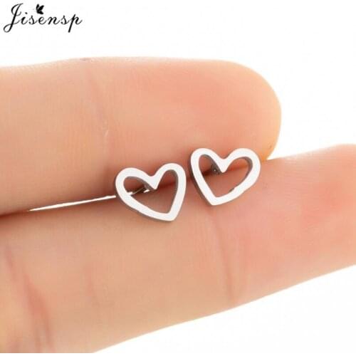 Minimalist Tiny Heart Earrings for Women Punk Black Stainless Steel Love Stud Earrings Girls Wedding Jewelry Hypoallergenic Gift