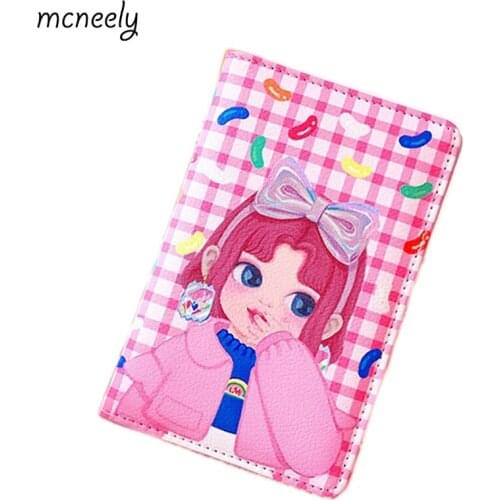 Elegant girl travel Passport Cover ID Credit Card Bag Lady PU Leather Business Card Holder Passport Holder size 15*10CM