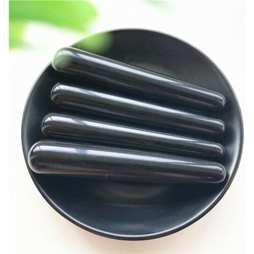 1pc Natural Black Obsidian Polished Massage wand Health Relaxation Crystal Stick Natural Stones and Minerals