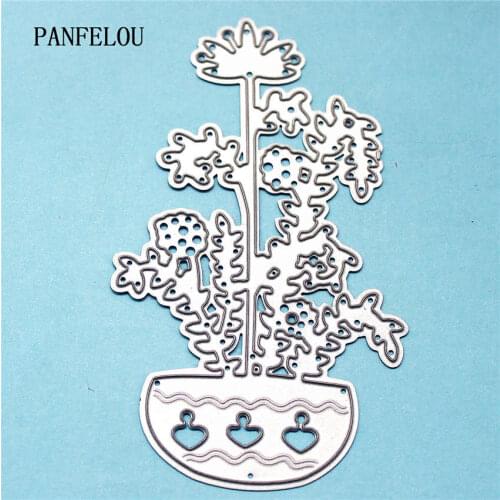 PANFELOU Metal craft A flower pot paper die cutting dies for Scrapbooking/DIY Easter wedding Halloween cards