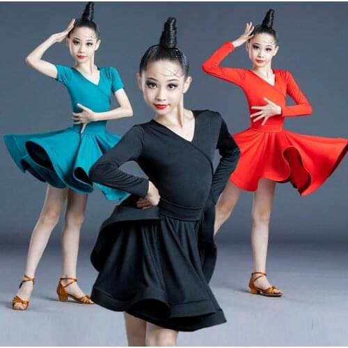 Latin Dance Dress for Girl Ballroom Dancing Kid Competition Dance Costumes Tango Dress Children Practice Dancing Wear Clothing