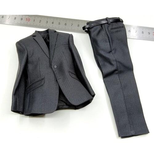 POPTOYS 1/6 Scale X 34 high-definition Large Suit Vest Tie Solid leather Shoes Suit + trousers Model For Action Figure Body DIY