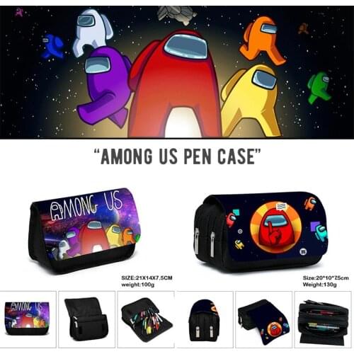 Among Us Pen Case Game Peripheral Stationery Boxes Childrens Learning Large-capacity Cartoon Anime Pencil Bags Christmas Gifts