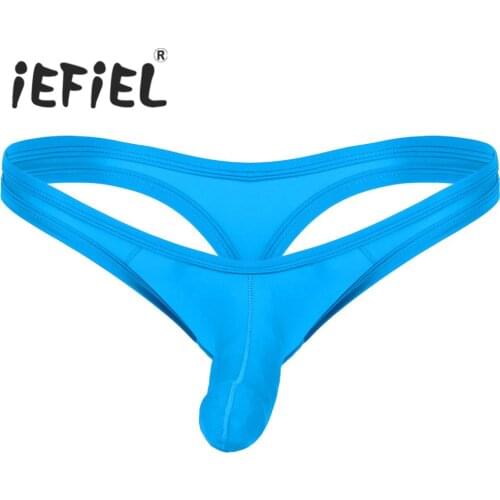 Mens Sexy Nightwear G-string Jockstraps Low Rise Front Closed Penis Sheath Open Crotch Jockstrap G-string Thong Briefs Underwear