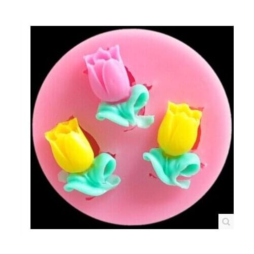 Tulip Silicone Fondant Mold Cake Decorating Chocolate Baking Mould Flower NO.si303