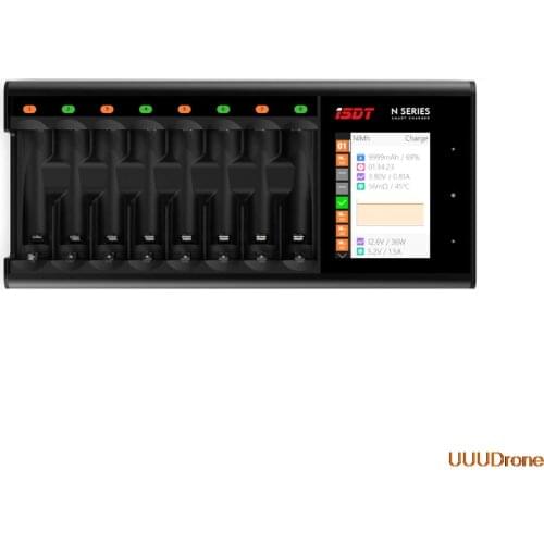 In Stock ISDT N8 18W 1.5A 8 Slots LCD AA/AAA Quick Charger for LiIon LiHv Life NiMh Nicd Nizn RC Models Part Accs