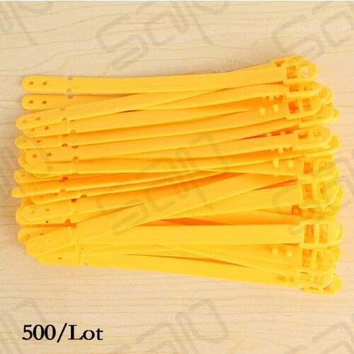 SAP Custom Yellow luggage tag strap 17.5cm/7" Flexible Vinyl Worm Attachments Device LOT 500