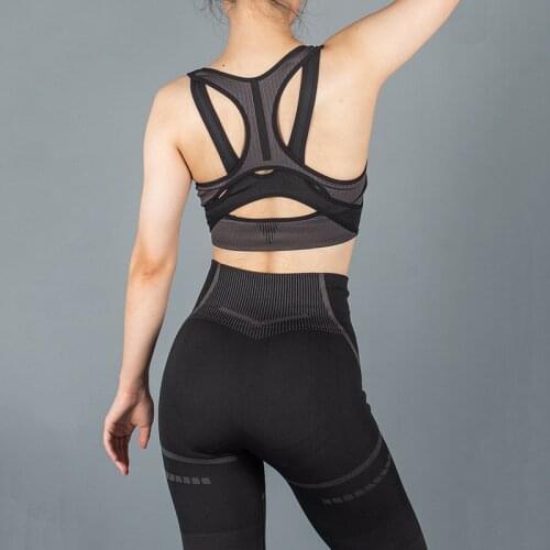2021 Women Sexy Slim Sleeveless Tank Tops Set Summer Backless Crop Top Fitness Suit High Waist Running Yoga Suits