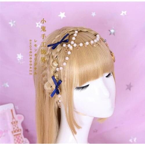 1pc Lolita sweet starfish Hairpin Party Costume pearl bow Headdress Hairclip cosplay gift B490