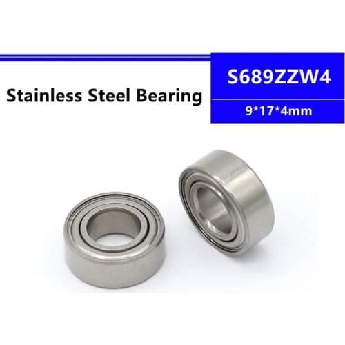 10/50/100pcs S689ZZW4 9*17*4mm Stainless Steel Deep Groove Ball Bearing 9x17x4mm 689W4 SB689ZZ