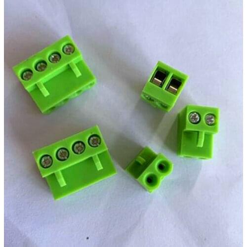 10sets 3.96mm Spacing 2-24p Screw Pluggable Block Terminal Connectors Straight Single Row AC 300V 10A Green KFHT396-2P-24p