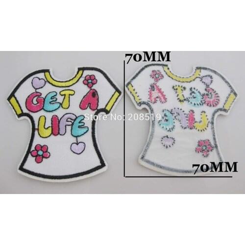 AE0061 Girls shirt patches 20pcs 70mm*70mm iron-on appliques garment accessory