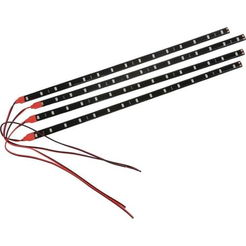 4 x Adhesive Strips15 LED 30CM 12V Waterproof Flexible Band Red