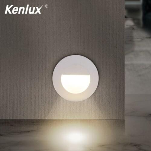 4pcs Round Led step lights 3W COB AC85-265V outdoor Indoor stair light waterproof Fashion recessed wall lamp garden lighting