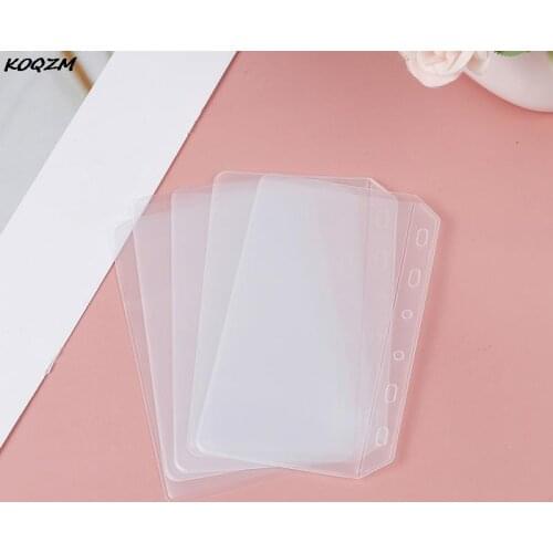 5PCS Binder Pockets A5 A6 A7 Binder Folders for Notebook Binder Transparent Document Filing Bags Notebook Binder