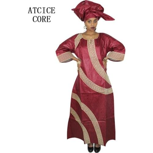 African dresses for woman bazin riche embroidery design long dress A175
